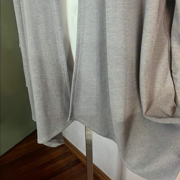 EUC Honeyme Cardigan-Gray Hooded Open Front lapels - soo soft/cuddly Sz S - Picture 3 of 12